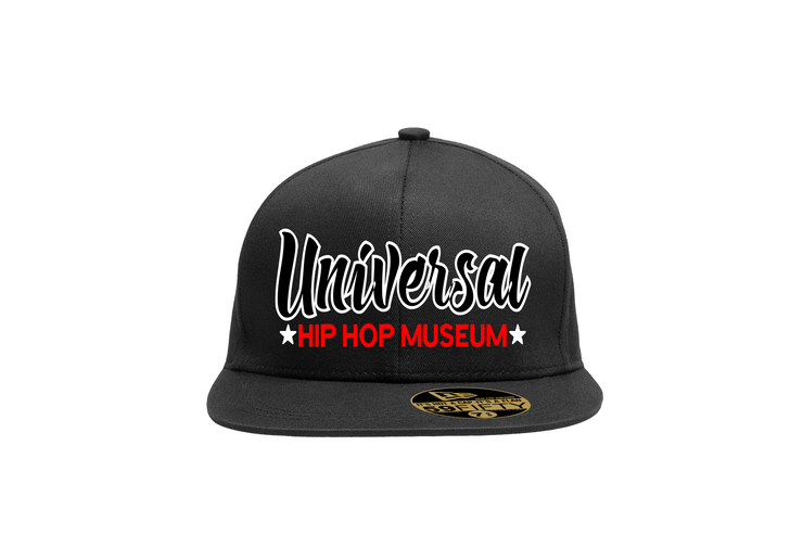 Universal Black Snap Back Flat Bill Cap