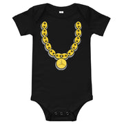 "Mercedes Chain" (Dark) Baby short sleeve one piece