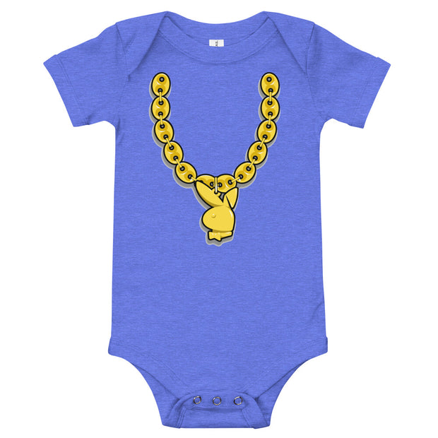 "Playboy Chain" (Dark) Baby short sleeve one piece