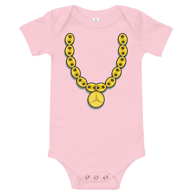 "Mercedes Chain" (Light) Baby short sleeve one piece