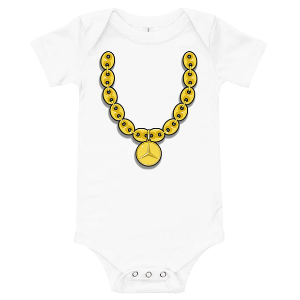 "Mercedes Chain" (Light) Baby short sleeve one piece