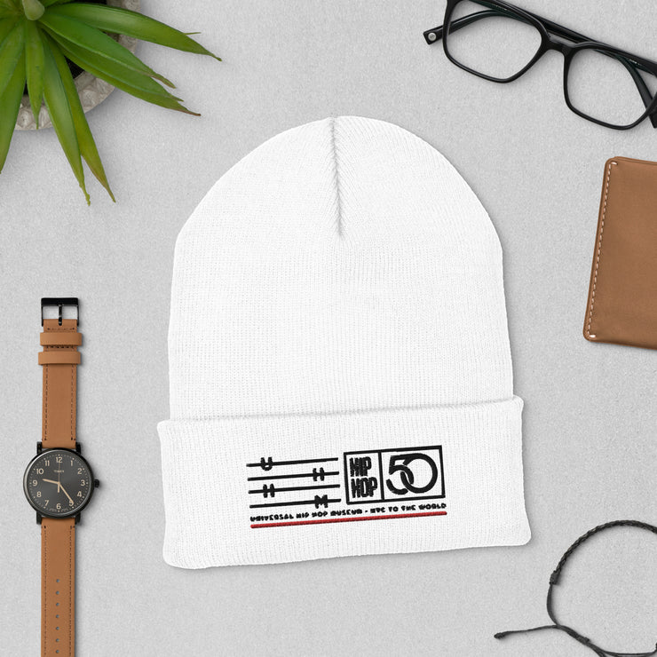 UHHM 50th Anniversary - White Cuffed Beanie