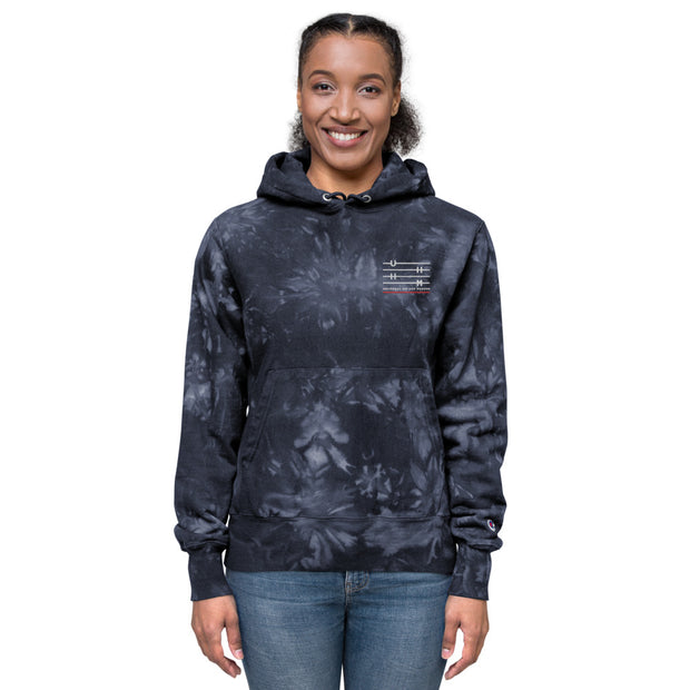 UHHM Logo Unisex Champion tie-dye hoodie