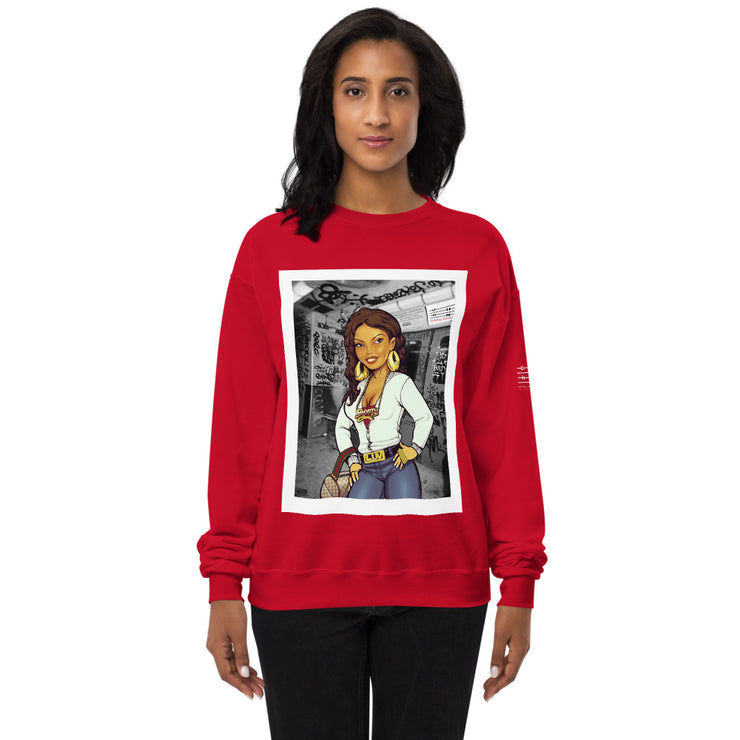 Shorty Luv Unisex fleece sweatshirt (Black, Red)