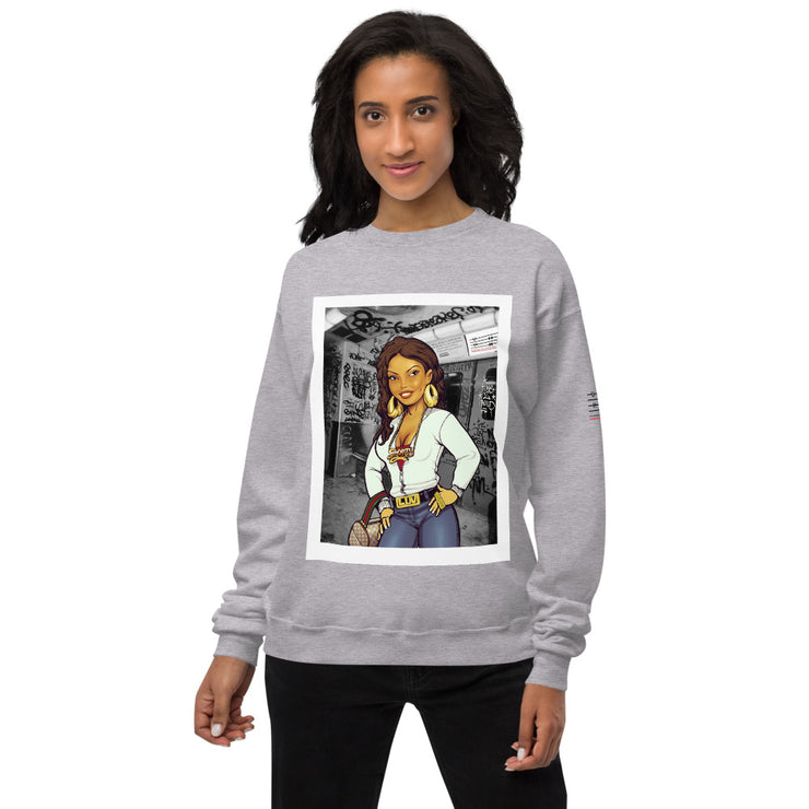 Shorty Luv Unisex fleece sweatshirt (White, Heather Grey)