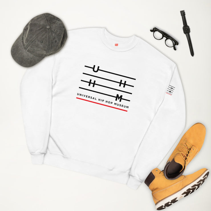 UHHM White Unisex fleece sweatshirt