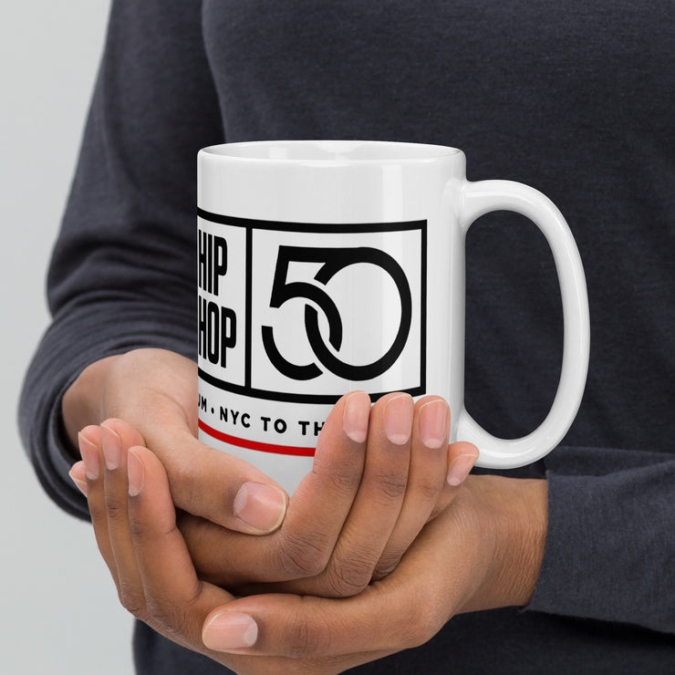 50th Anniversary UHHM White glossy mug